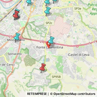 Mappa Via Bruno de Finetti, 00134 Fonte Laurentina RM, Italia (3.46545)