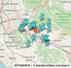 Mappa Via Di Palestrina, 00038 Valmontone RM, Italia (10.539)