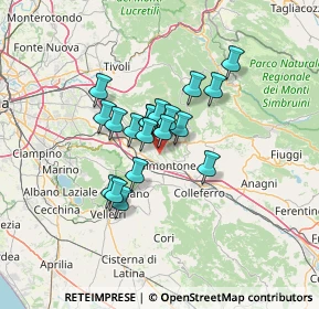 Mappa Via Di Palestrina, 00038 Valmontone RM, Italia (9.82105)