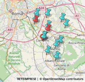 Mappa Via Adamello, 00043 Ciampino RM, Italia (6.38929)