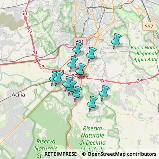Mappa Via Mario Mencatelli, 00128 Mostacciano RM, Italia (2.71167)