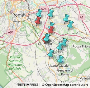 Mappa Via Vittorio Veneto, 00043 Ciampino RM, Italia (6.34929)