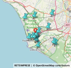 Mappa Via Caduti dell'Aviazione Civile, 00054 Fiumicino RM, Italia (5.53)