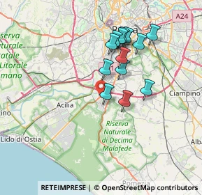 Mappa Via Luigi Piccinato, 00128 Roma RM, Italia (6.53385)