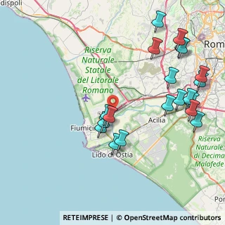 Mappa Autostrada Roma - Aeroporto di Fiumicino, 00054 Fiumicino RM, Italia (10.0905)