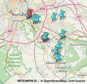 Mappa Via Dalmazia, 00043 Ciampino RM, Italia (7.3)