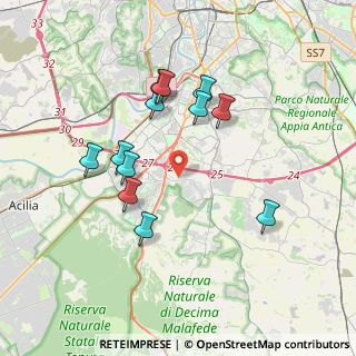 Mappa Via di Valleranello, 00128 Roma RM, Italia (3.66167)