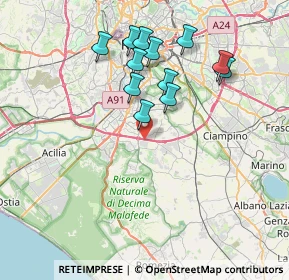 Mappa Via Orazio Tedone, 00134 Roma RM, Italia (7.48583)