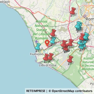 Mappa Via Antonio Zara, 00054 Fiumicino RM, Italia (9.8755)