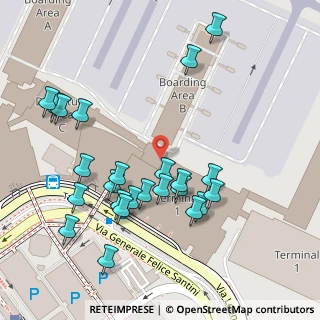 Mappa Terminal 1 Partenze, 00054 Fiumicino RM, Italia (0.14167)