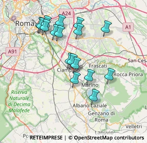 Mappa Via Romana Vecchia, 00043 Ciampino RM, Italia (7.27471)