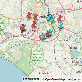 Mappa Via Eugenio Bertini, 00134 Roma RM, Italia (7.71214)