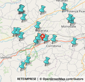 Mappa SP Civitanova Marche-Macerata, 62100 Sforzacosta MC (9.4765)