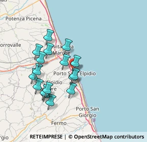 Mappa Via Merano, 63821 Porto Sant'Elpidio FM, Italia (6.81176)