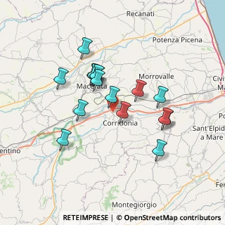 Mappa Via dell'Artigianato, 62014 Zona Industriale MC, Italia (6.36313)
