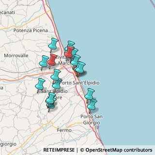 Mappa Via Francia, 63821 Porto Sant'Elpidio FM, Italia (6.17778)