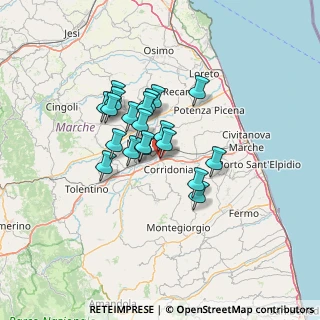 Mappa Vialde dell'Industria, 62014 Corridonia MC, Italia (9.9545)