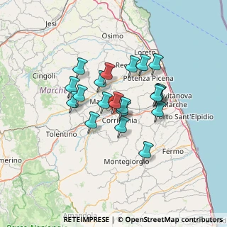Mappa Vialde dell'Industria, 62014 Corridonia MC, Italia (10.748)