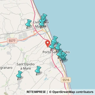 Mappa Via Strada Pescolla, 63821 Porto Sant'Elpidio FM, Italia (3.85667)