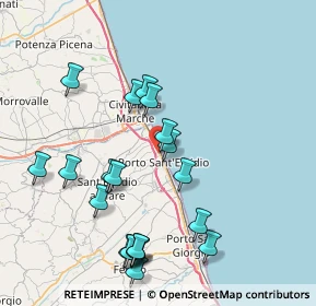 Mappa CAP, 63821 Porto Sant'Elpidio FM, Italia (8.6855)