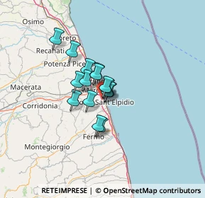 Mappa CAP, 63821 Porto Sant'Elpidio FM, Italia (7.76933)