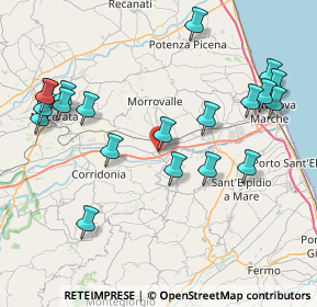 Mappa Via Carlo Goldoni, 62010 Trodica MC, Italia (9.4615)