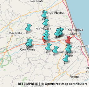 Mappa Via Carlo Goldoni, 62010 Trodica MC, Italia (5.98444)