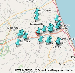 Mappa Via Carlo Goldoni, 62010 Trodica MC, Italia (6.579)