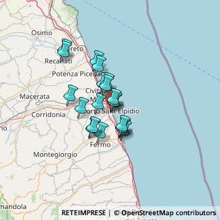 Mappa Via Umberto I - ang. Via Monte Rosa, 63821 Porto Sant'Elpidio FM, Italia (9.6135)