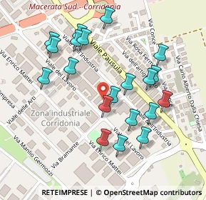 Mappa Via del lavoro, 62010 Zona Industriale MC, Italia (0.2475)