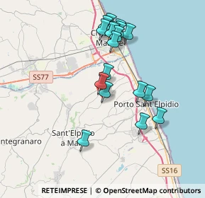 Mappa Via Pier Paolo Pasolini, 63811 Sant'Elpidio a Mare FM, Italia (3.64889)