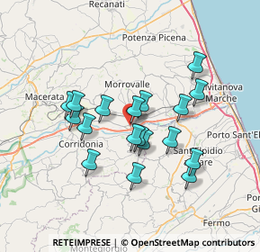 Mappa Via Vittorio Alfieri, 62010 Morrovalle MC, Italia (6.17944)