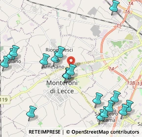 Mappa Via Gino Rizzo, 73047 Monteroni di Lecce LE, Italia (3.022)