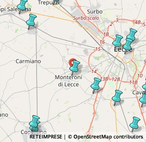 Mappa Via Gino Rizzo, 73047 Monteroni di Lecce LE, Italia (6.98)