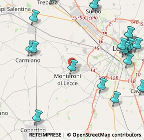 Mappa Via Gino Rizzo, 73047 Monteroni di Lecce LE, Italia (6.3345)