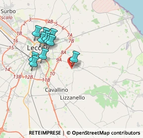 Mappa Via Lecce, 73023 Lizzanello LE, Italia (3.99917)