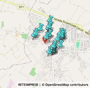 Mappa Via Armando Diaz, 73023 Lizzanello LE, Italia (0.288)