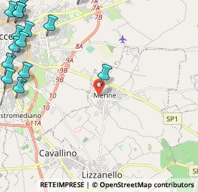 Mappa Via Armando Diaz, 73023 Lizzanello LE, Italia (3.85733)