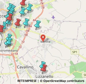Mappa Via Lecce, 73023 Lizzanello LE, Italia (3.508)