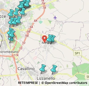 Mappa Via Armando Diaz, 73023 Lizzanello LE, Italia (3.217)