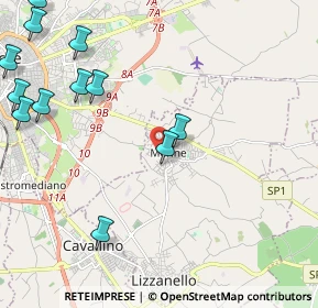 Mappa Via Lecce, 73023 Lizzanello LE, Italia (3.08417)