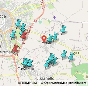 Mappa Via Lecce, 73023 Lizzanello LE, Italia (2.3965)