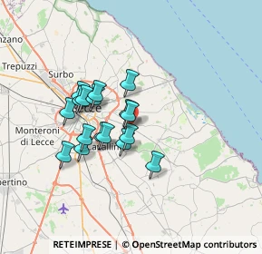 Mappa S.p. 1 Lecce - Vernole Km 3, 73023 Merine LE, Italia (5.74)