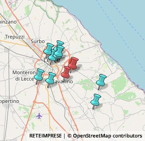 Mappa Via Cesare Beccaria, 73023 Merine LE, Italia (5.79091)