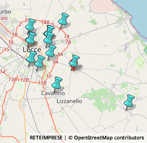 Mappa Via Cesare Beccaria, 73023 Merine LE, Italia (4.64231)