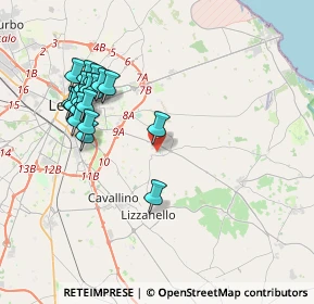 Mappa Via Cesare Beccaria, 73023 Merine LE, Italia (4.33684)