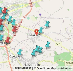 Mappa Via Cesare Beccaria, 73023 Merine LE, Italia (3.3385)