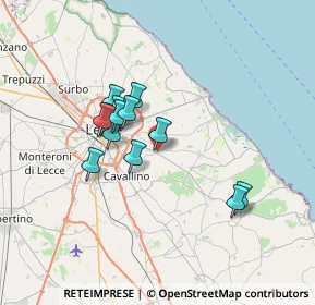 Mappa Via Provinciale Lecce - Vernole, 73023 Zona Marangi LE, Italia (6.02846)