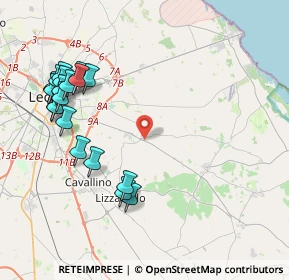 Mappa Via Provinciale Lecce - Vernole, 73023 Zona Marangi LE, Italia (5.094)