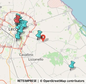 Mappa Via Provinciale Lecce - Vernole, 73023 Zona Marangi LE, Italia (5.12667)
